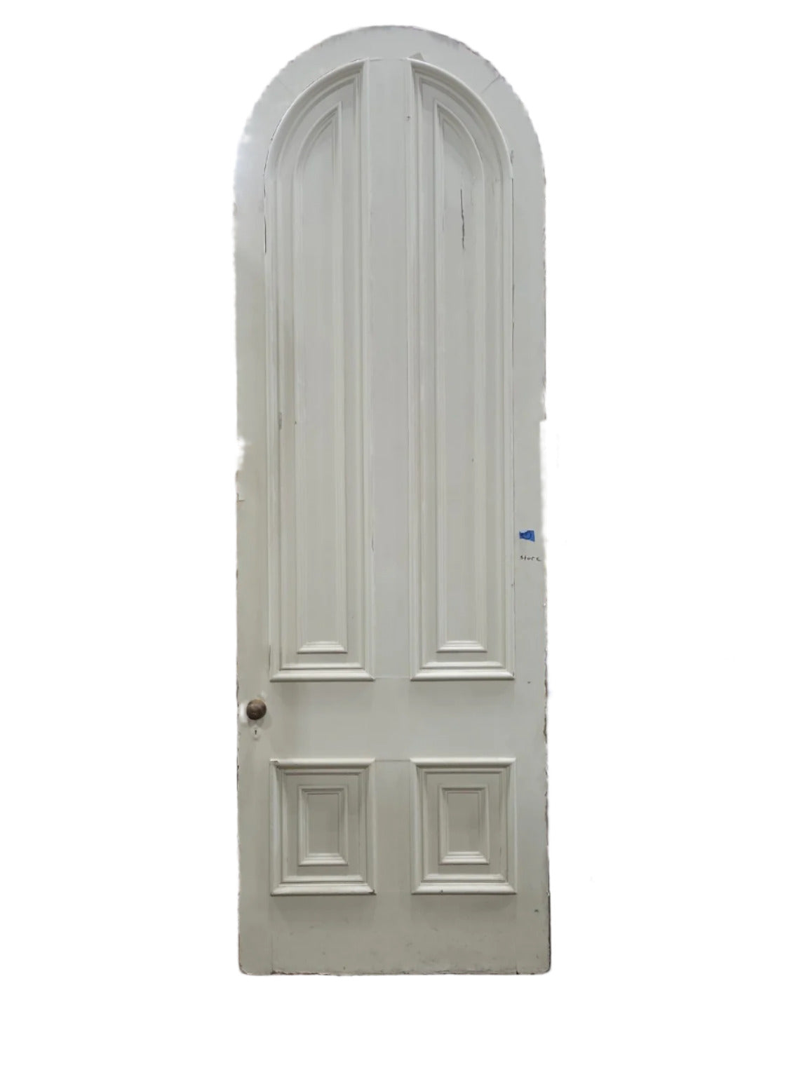 Tall Arched-Top 4-Panel Door with Wear – 40" W x 118 ¾" T AS IS (S)