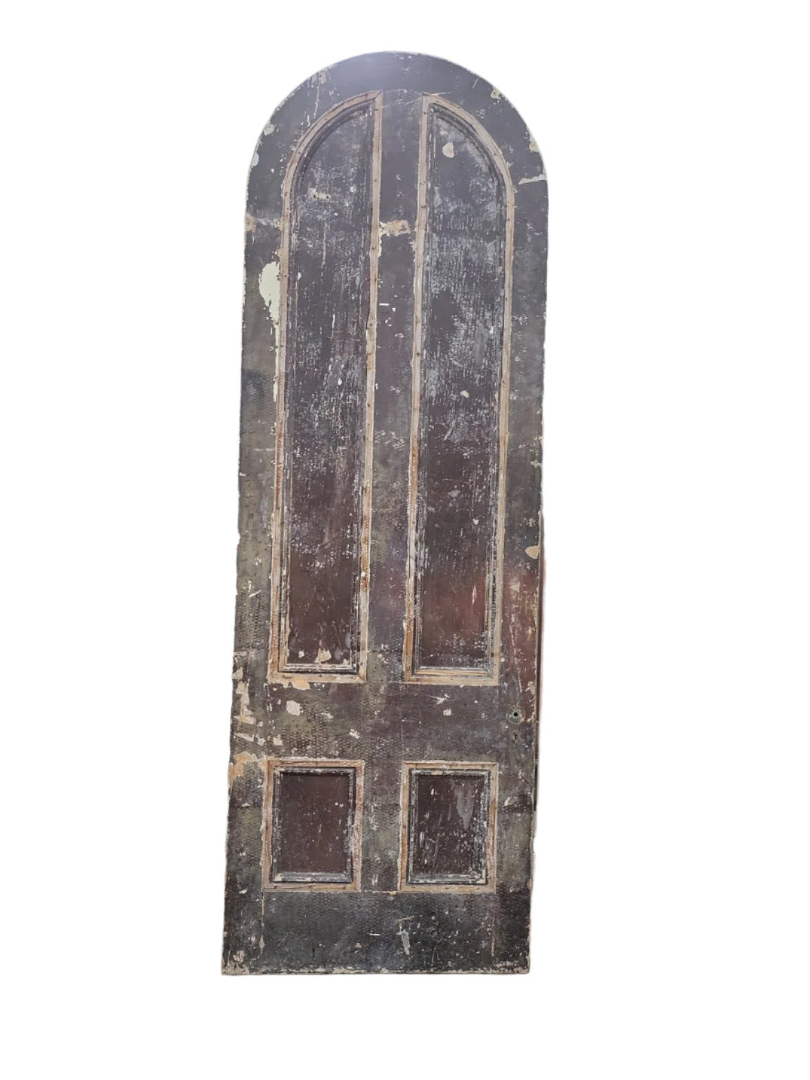 Tall Arched-Top 4-Panel Door with Wear – 40" W x 118 ¾" T AS IS (S)