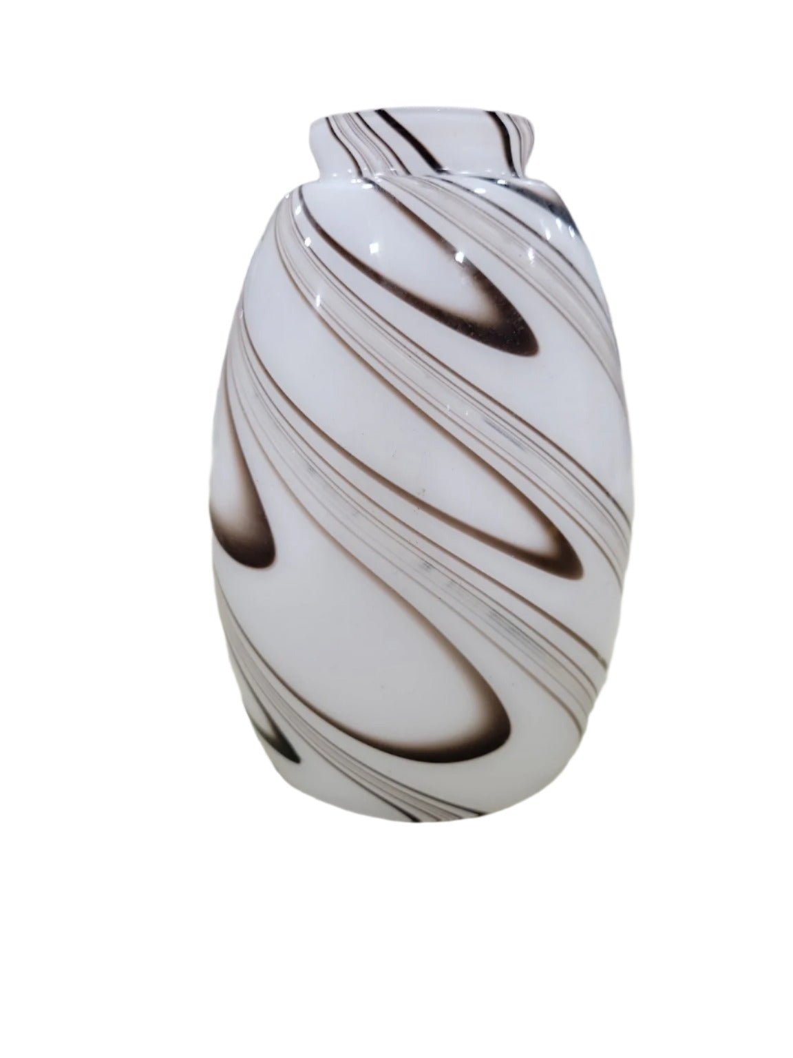 Contemporary Swirled Glass Light Shade – Brown & White Pattern