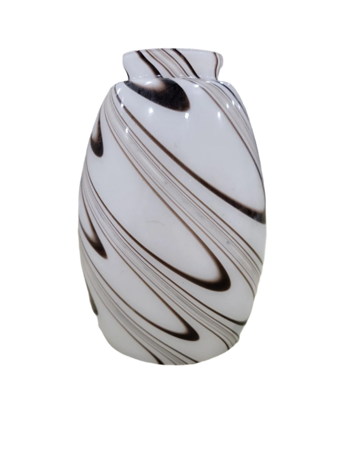 Contemporary Swirled Glass Light Shade – Brown & White Pattern