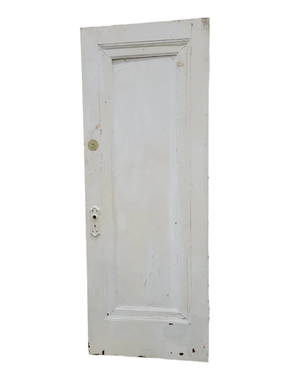 Single-Panel Interior Door – Black & White Finish, Missing Center Molding