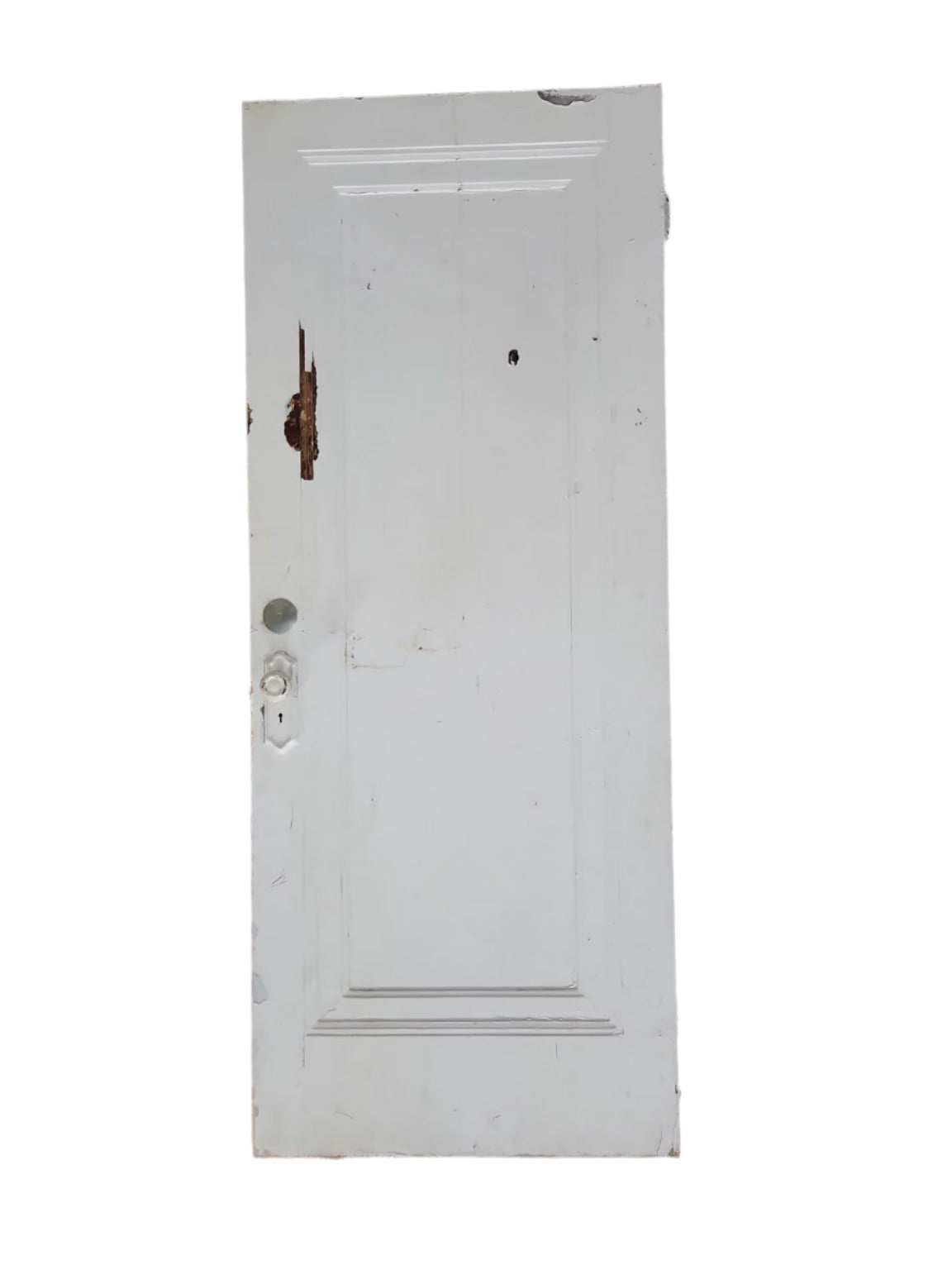 Single-Panel Painted Interior Door – Worn with Edge Damage
