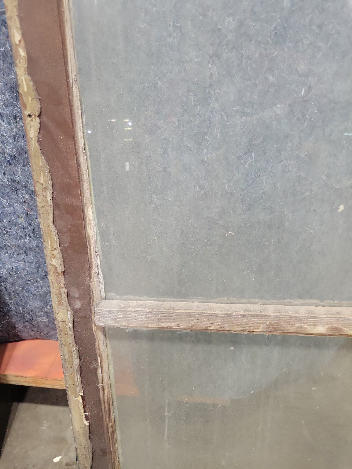 AS IS – Arched Wood Storm Window with Glass