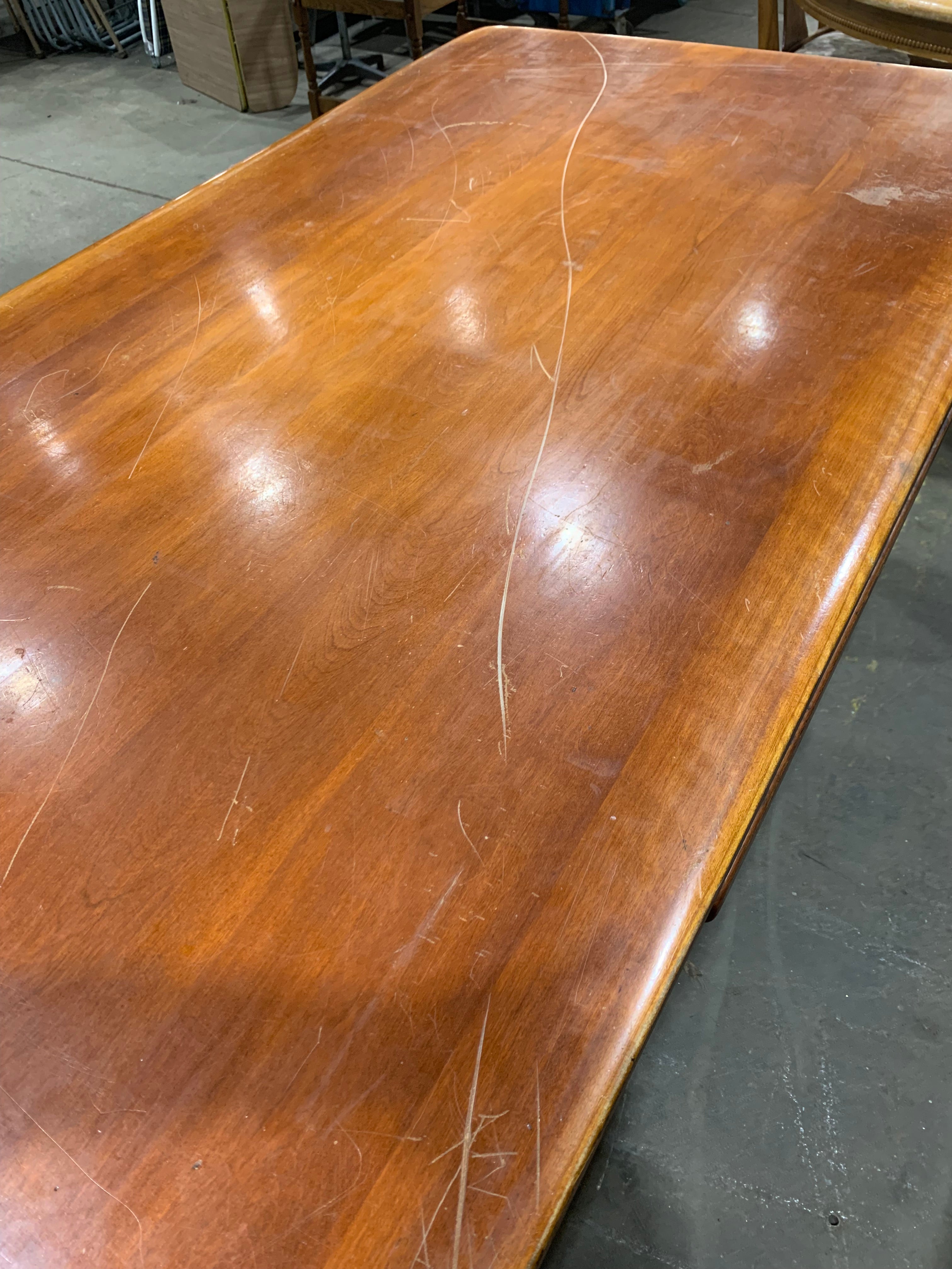 Vintage Cushman Colonial Solid Maple Dining Table – With Leaves (Missing Support Arms)