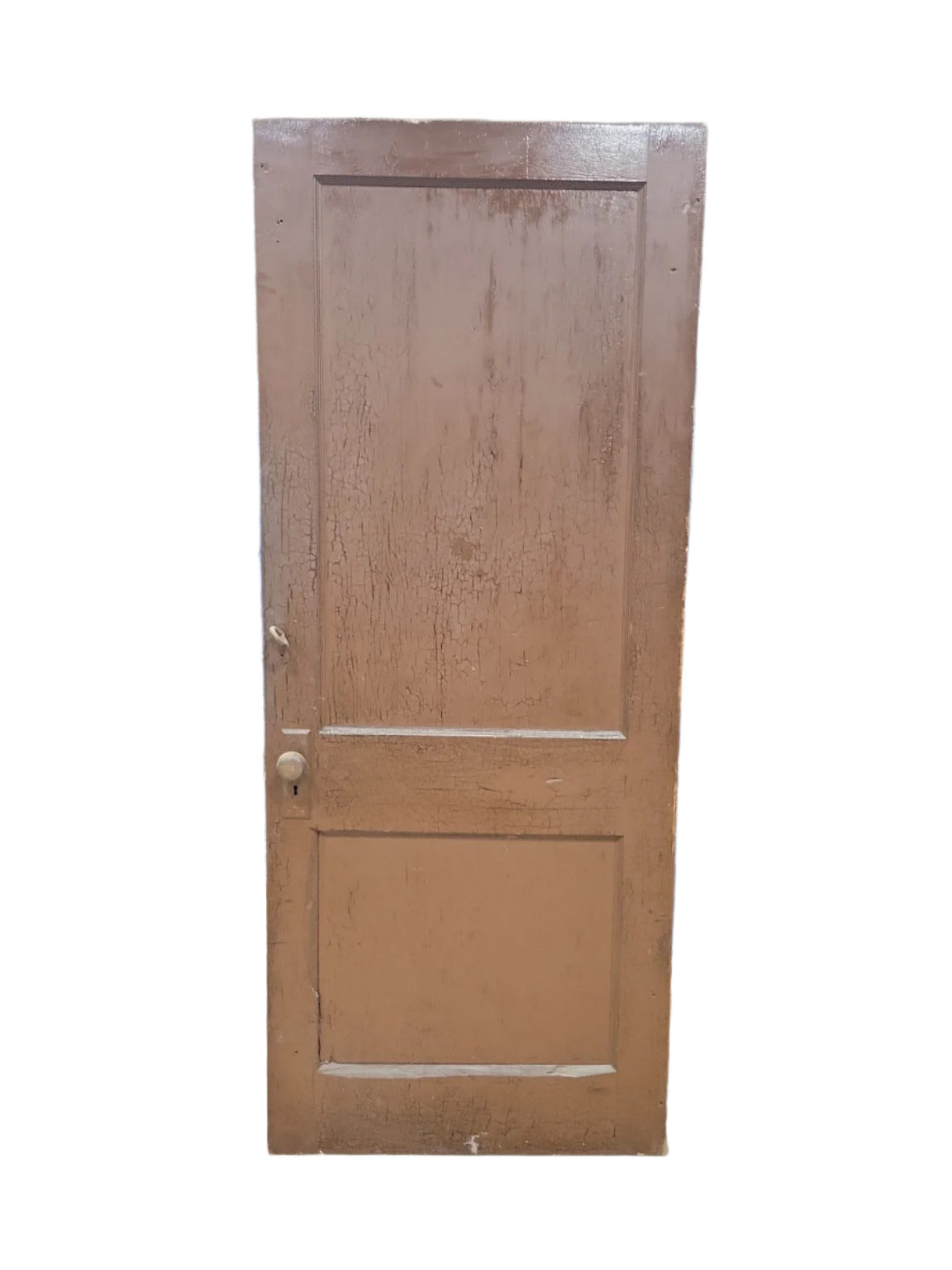 2-Panel Painted Wood Door with Antique Hardware