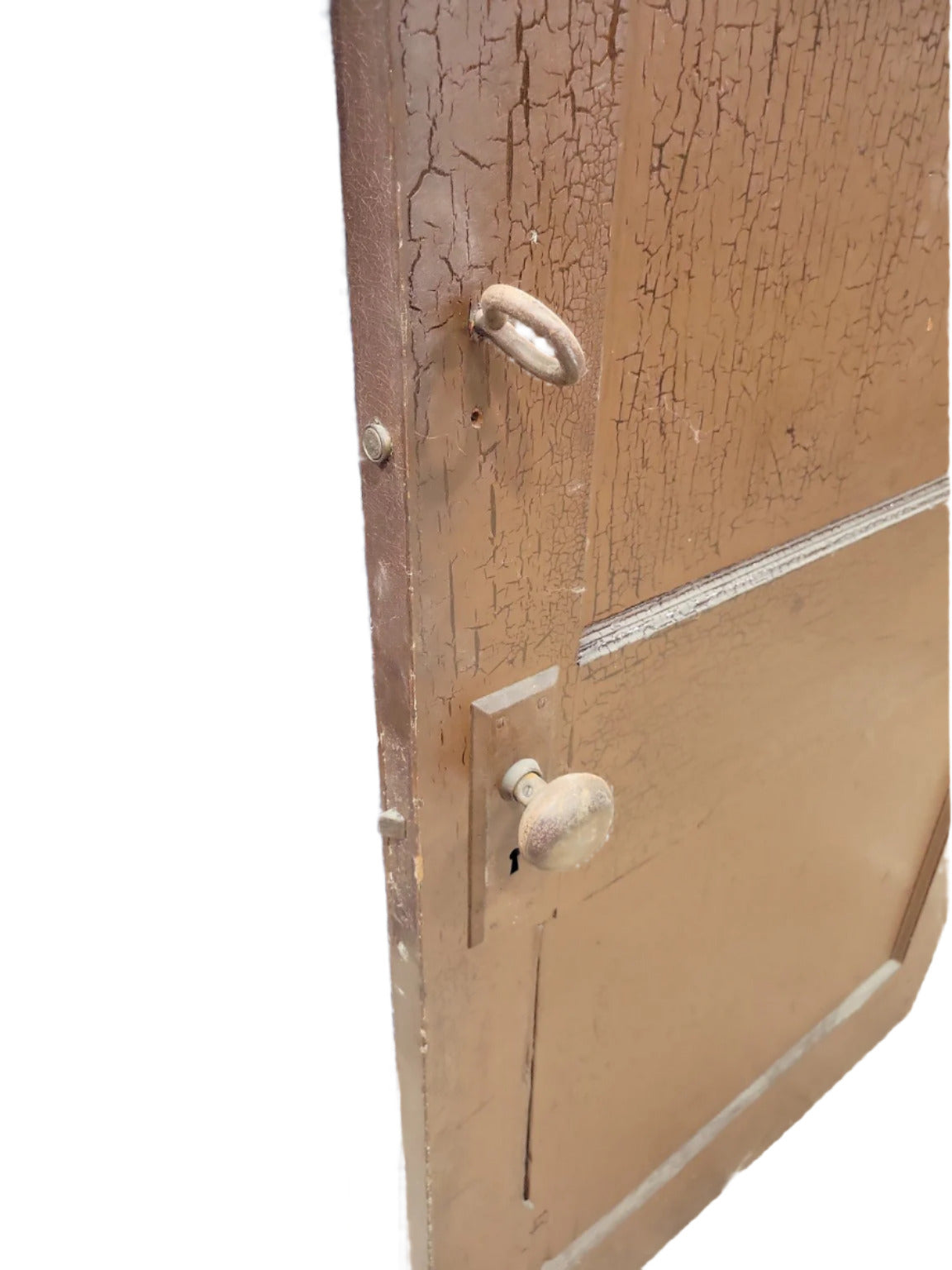 2-Panel Painted Wood Door with Antique Hardware