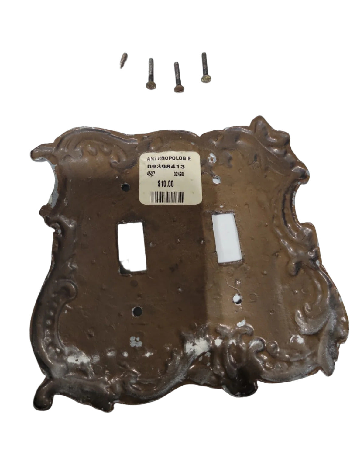 Ornate Double Toggle Light Switch Plate – Oil-Rubbed Bronze (Anthropologie)