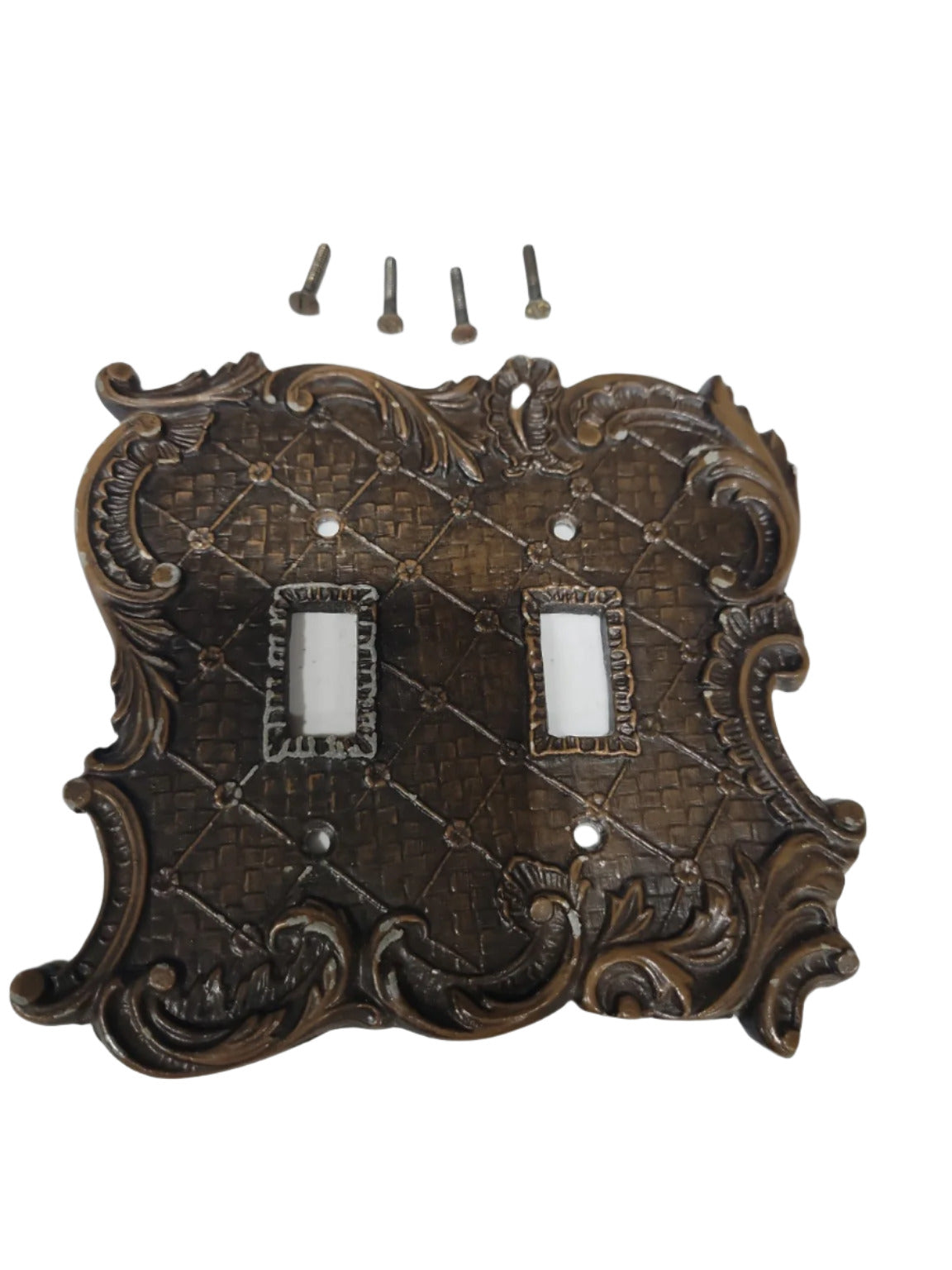 Ornate Double Toggle Light Switch Plate – Oil-Rubbed Bronze (Anthropologie)