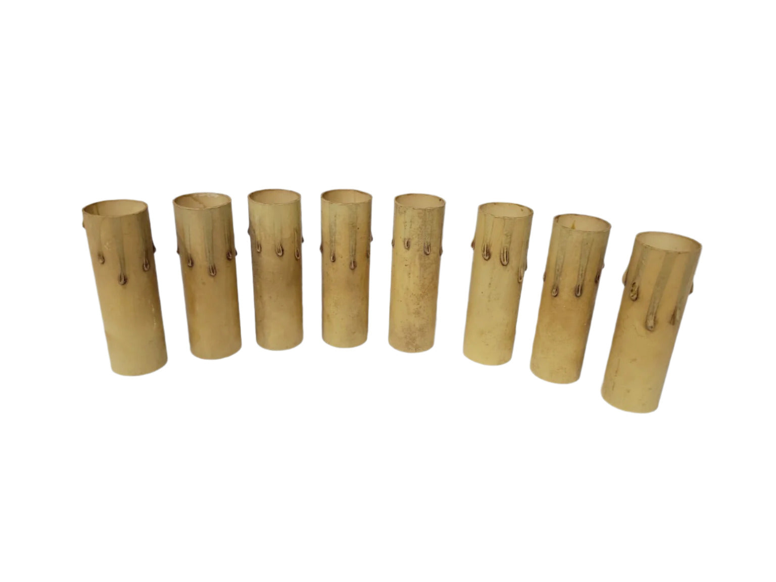 Set of 8 Drip-Style Candelabra Sleeves – 4" H x 1 ⅜" Ø