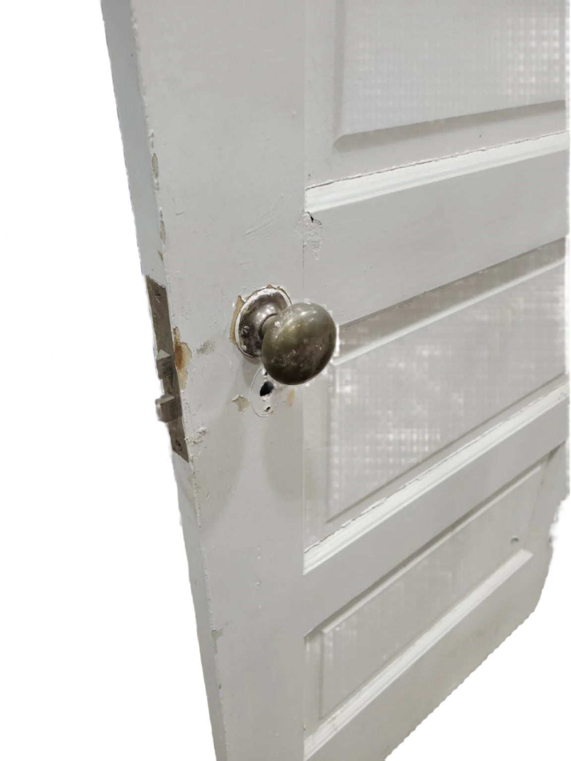 Antique Five Panel Interior Door – White Painted Wood