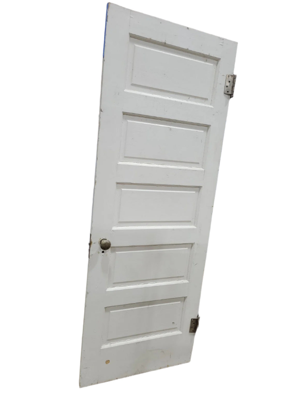 Antique Five Panel Interior Door – White Painted Wood