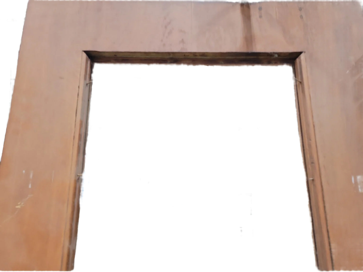 Vintage Commercial Double Entry Doors – Wood with Brass Handles (Glass Missing)