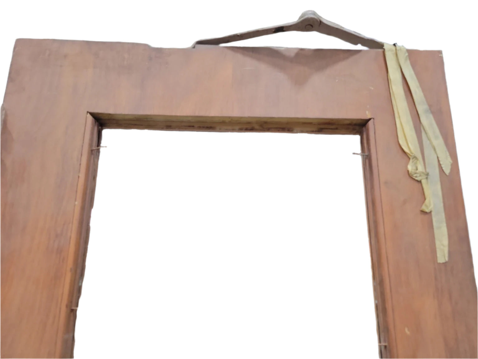 Vintage Commercial Double Entry Doors – Wood with Brass Handles (Glass Missing)
