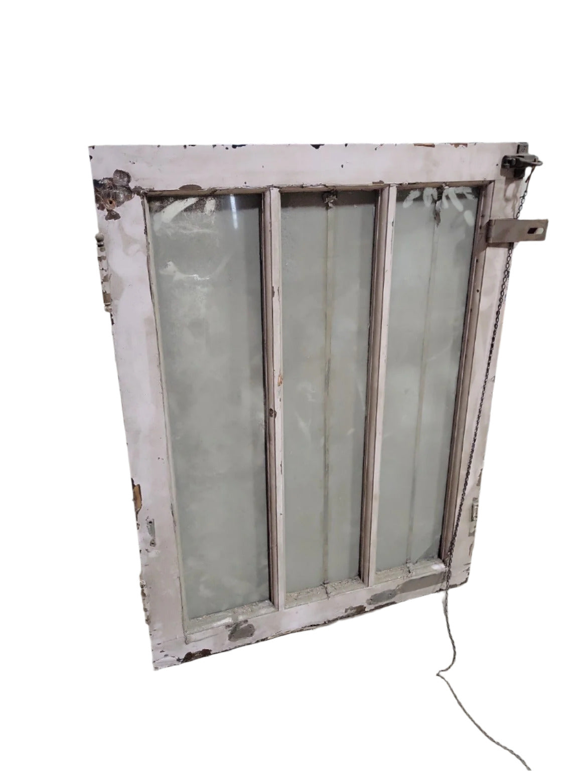 1940s Commercial Glass Entry Door with Frame & Transom – Painted Wood