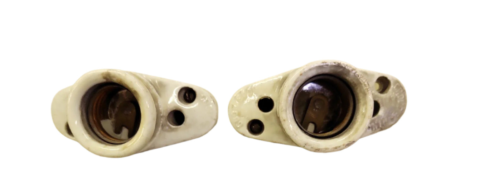 Pair of Vintage Porcelain Light Sockets – CROUSE-HINDS AS IS