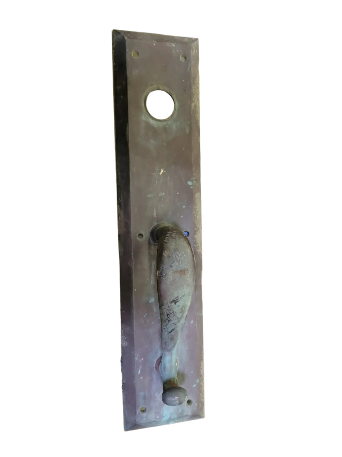 Antique Bronze Door Pull with Backplate – 18" L