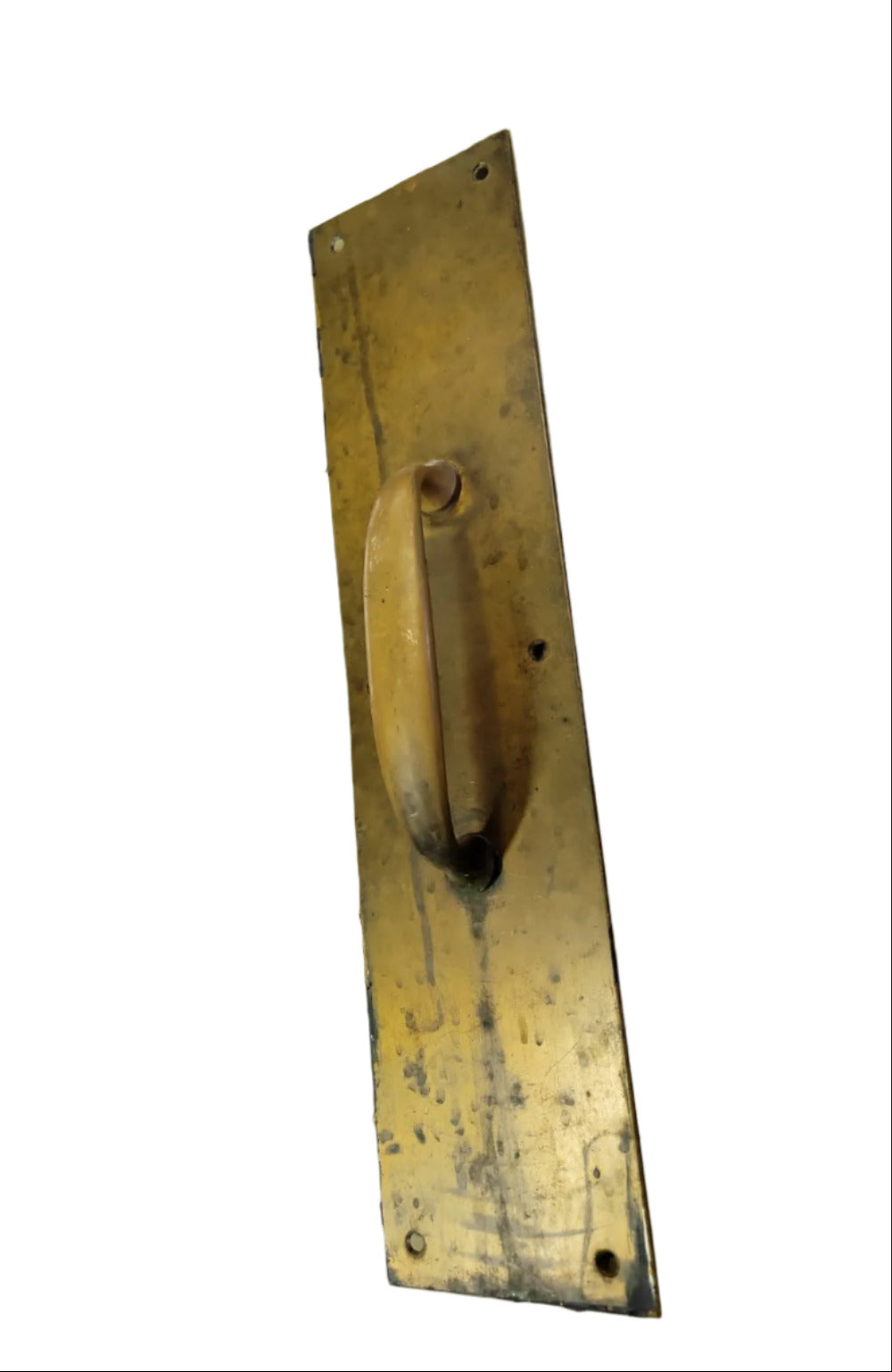 Vintage Brass Door Pull with Backplate – 15" L