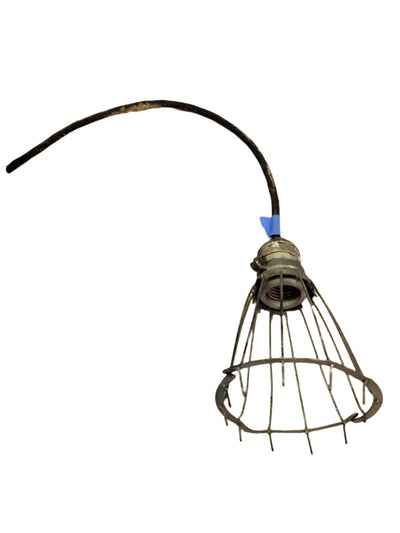 Vintage Industrial Wire Cage Light Fixture