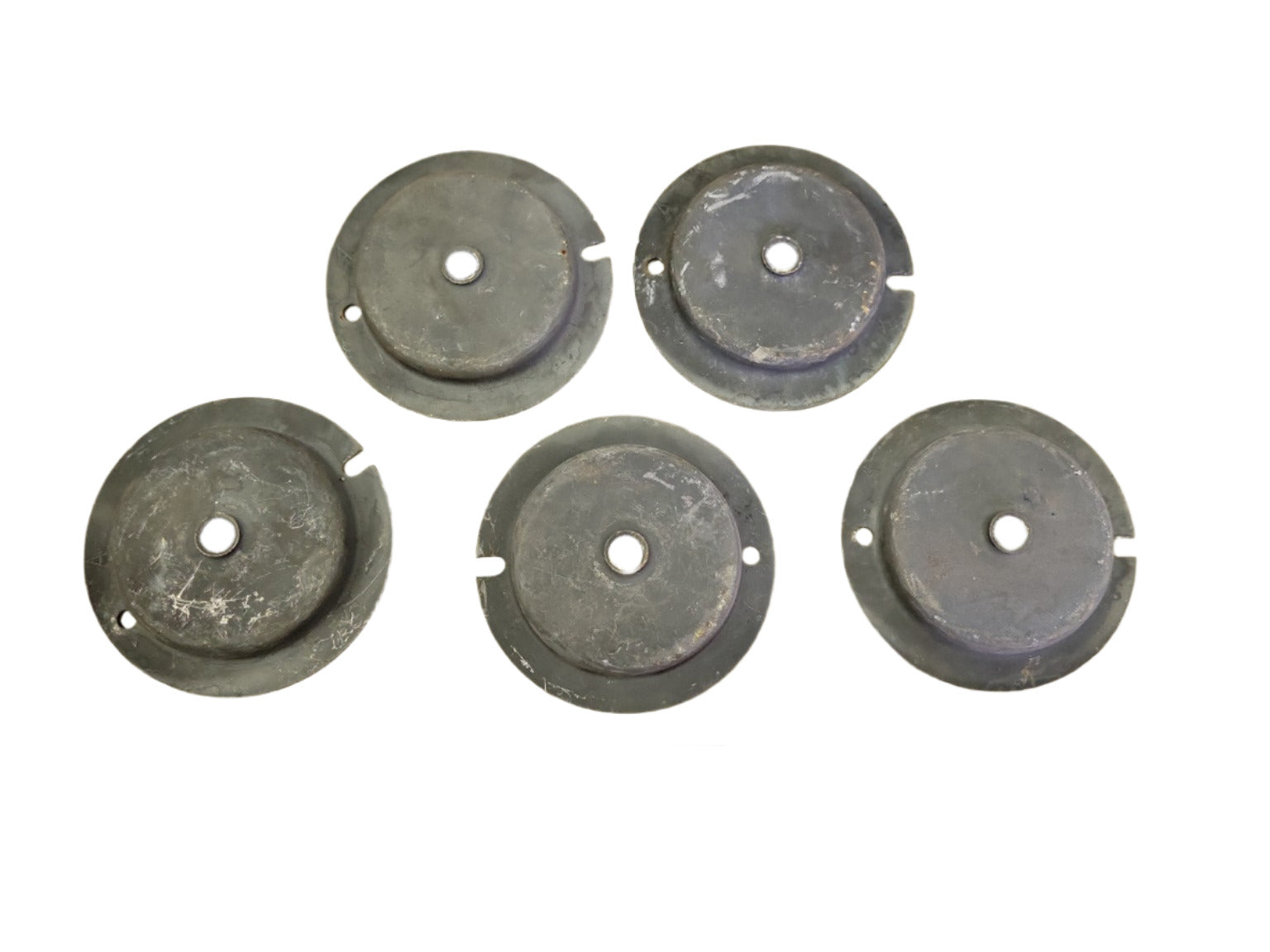Lot of 5 Vintage Steel Light Fixture Canopies – 4 1/16" Diameter