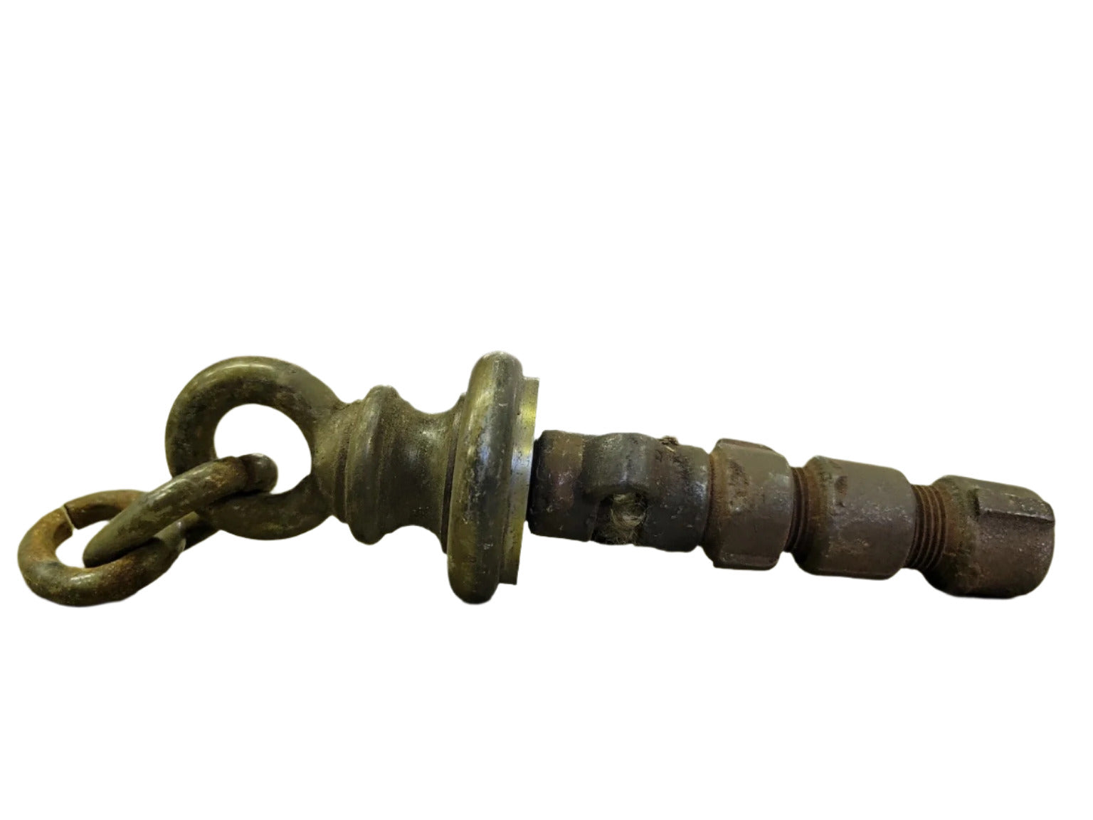 Vintage Brass and Steel Swivel Hook with 58 Nipple Fitting – 9" Length