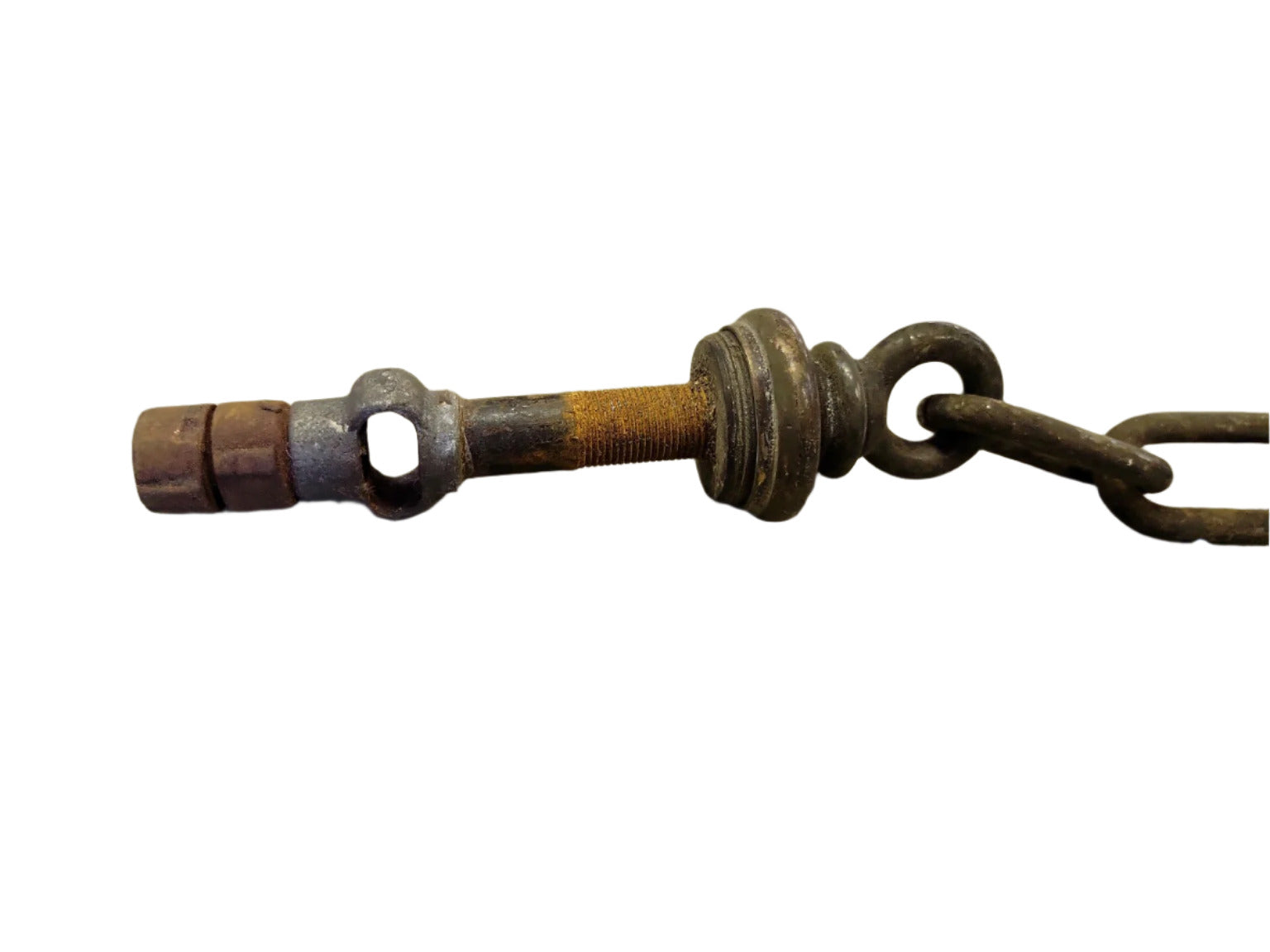 Antique 41 ¼" Downrod with 5/8 Threaded Nipple and Swivel Chain Links
