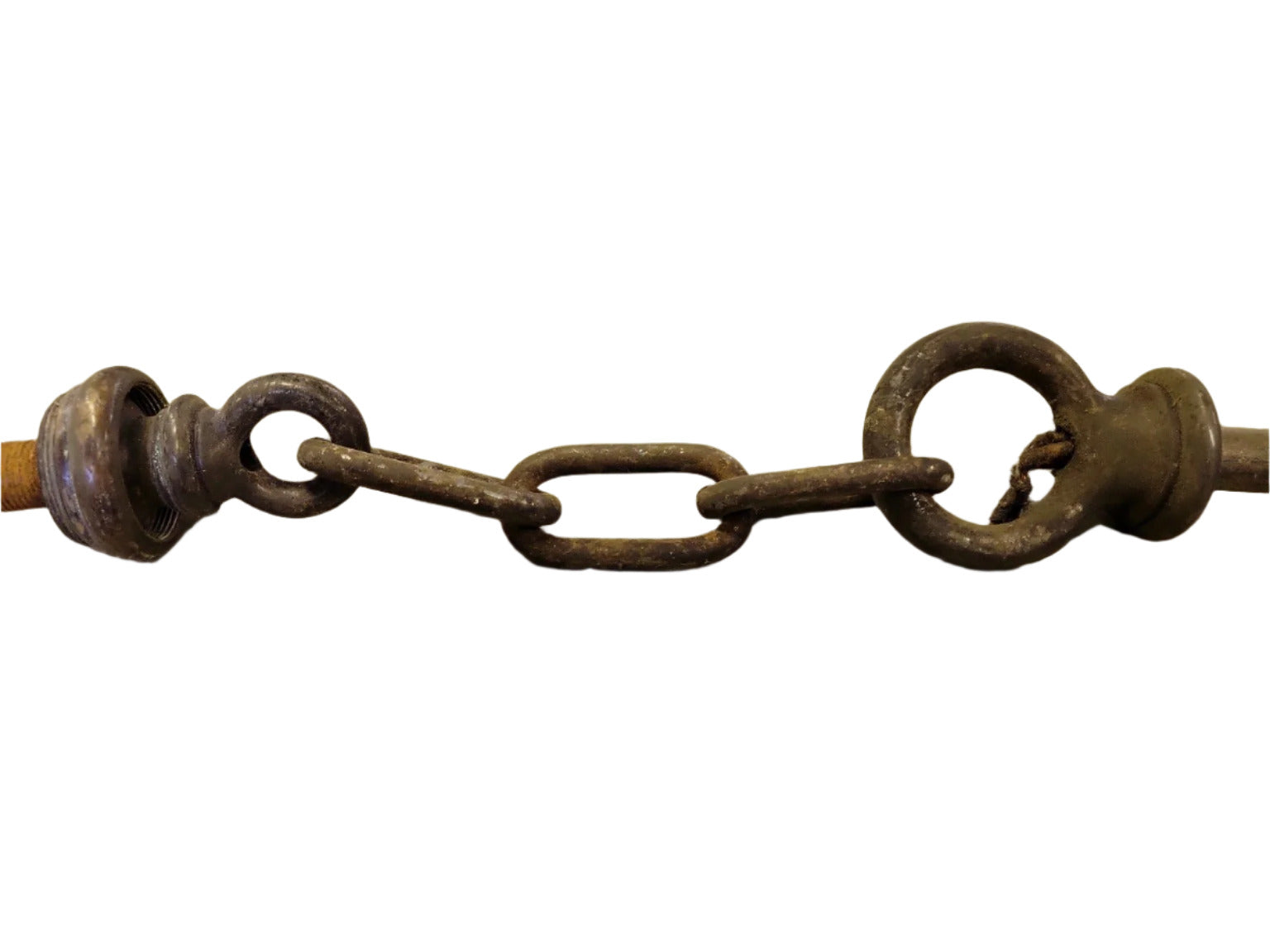 Antique 41 ¼" Downrod with 5/8 Threaded Nipple and Swivel Chain Links