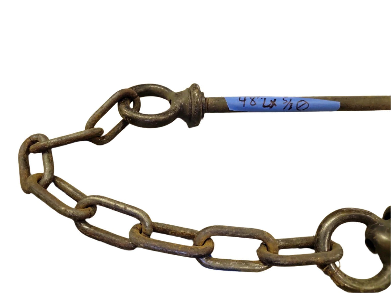 Antique 48" Downrod with 5/8" Threaded Nipple and Heavy Chain Links