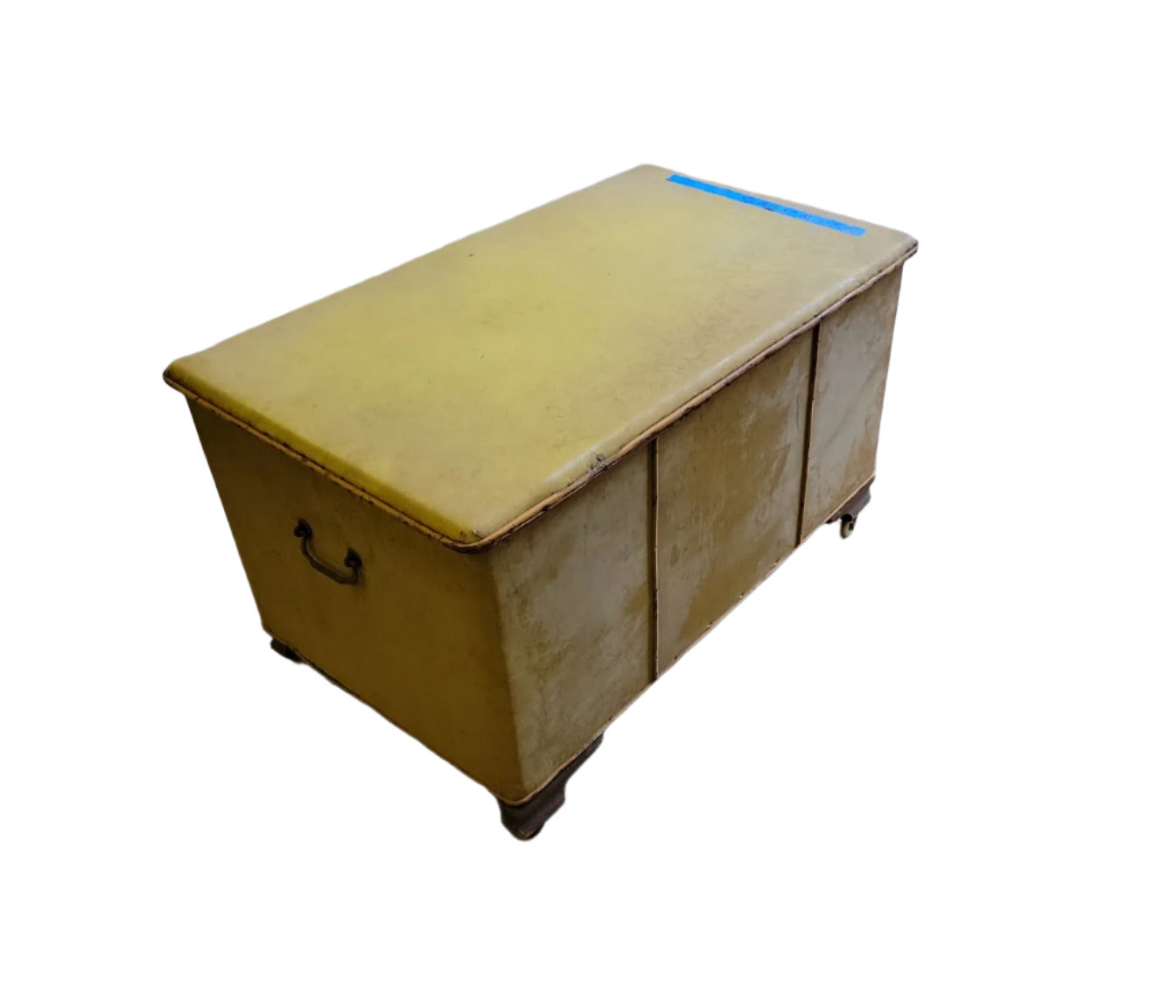 Vintage Upholstered Storage Trunk on Casters – 30 ½" L x 18" W x 17 1/8" H