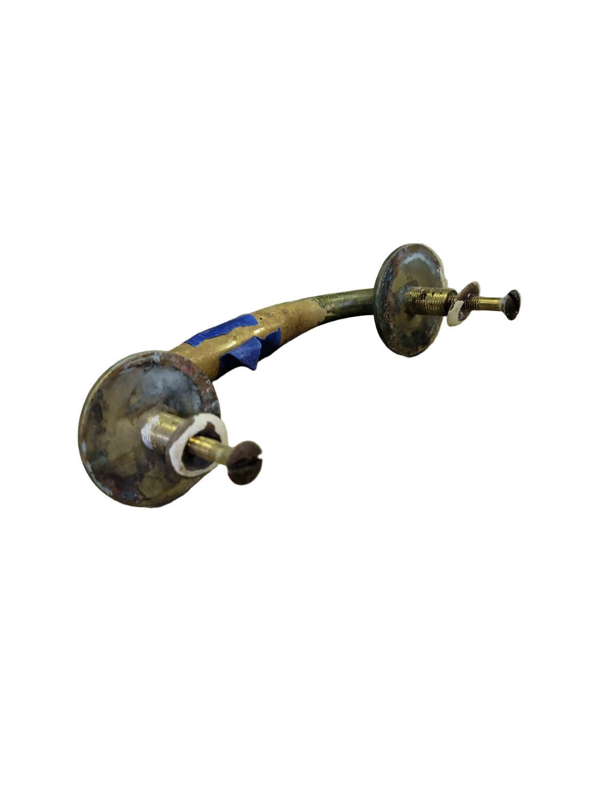Vintage Brass Offset U-Shaped Door Pull