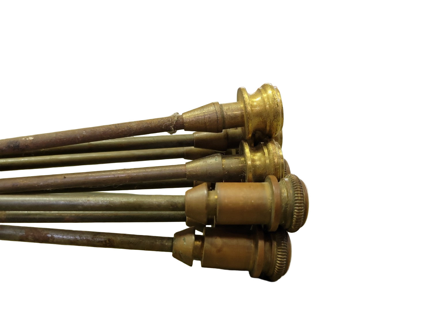 Lot of 9 Vintage Brass Pop-Up Sink Drain Lift Rods – 16 ¼" Length