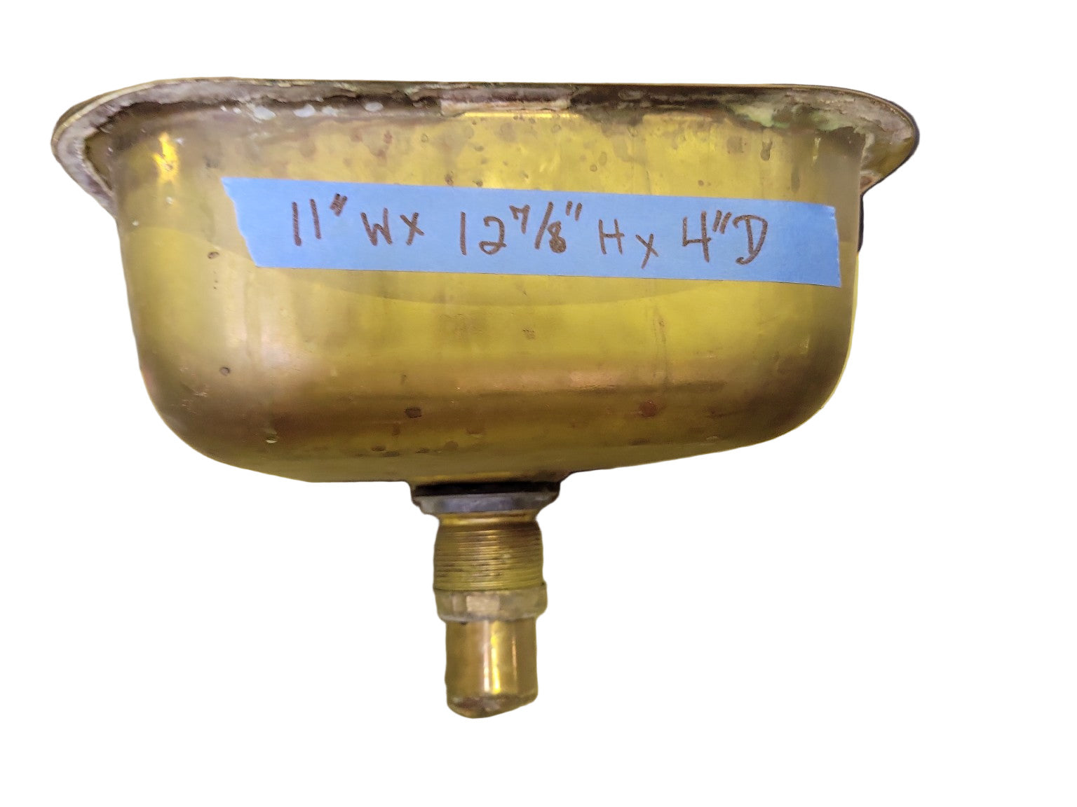 Vintage Solid Brass Bar Sink – 11" W x 12 7/8" H x 4" D