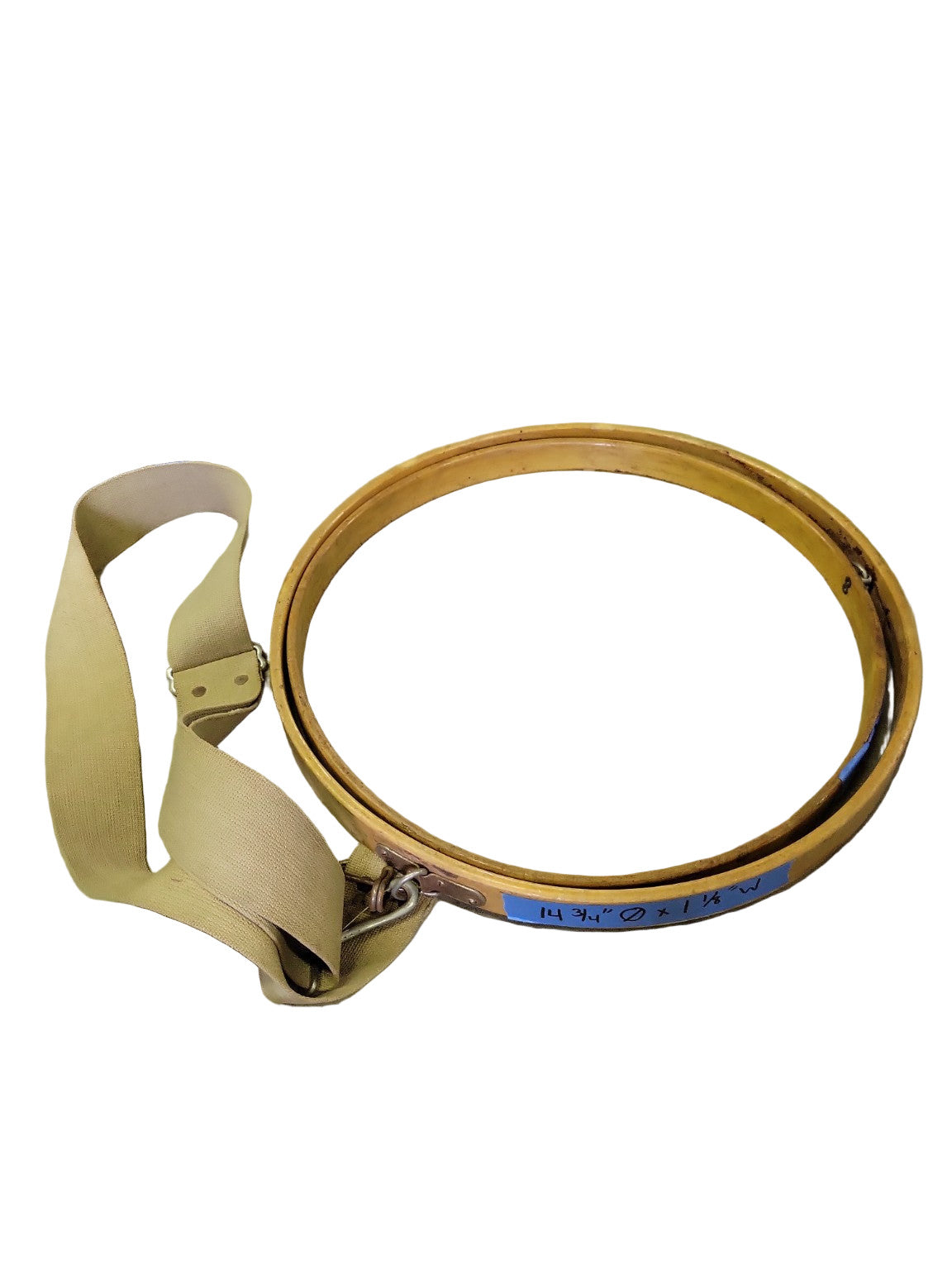Vintage Wooden Mast Hoop – with Strap and Metal Hardware