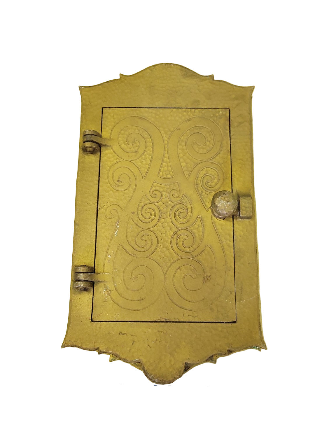 Antique "Peephole Grille" Cast Brass Door Grille with Hinged Viewer and Knocker – By Mical
