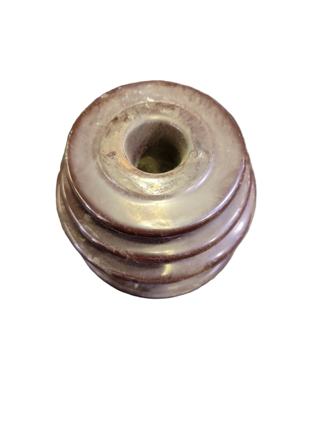 Vintage Brown Porcelain Spool Insulator