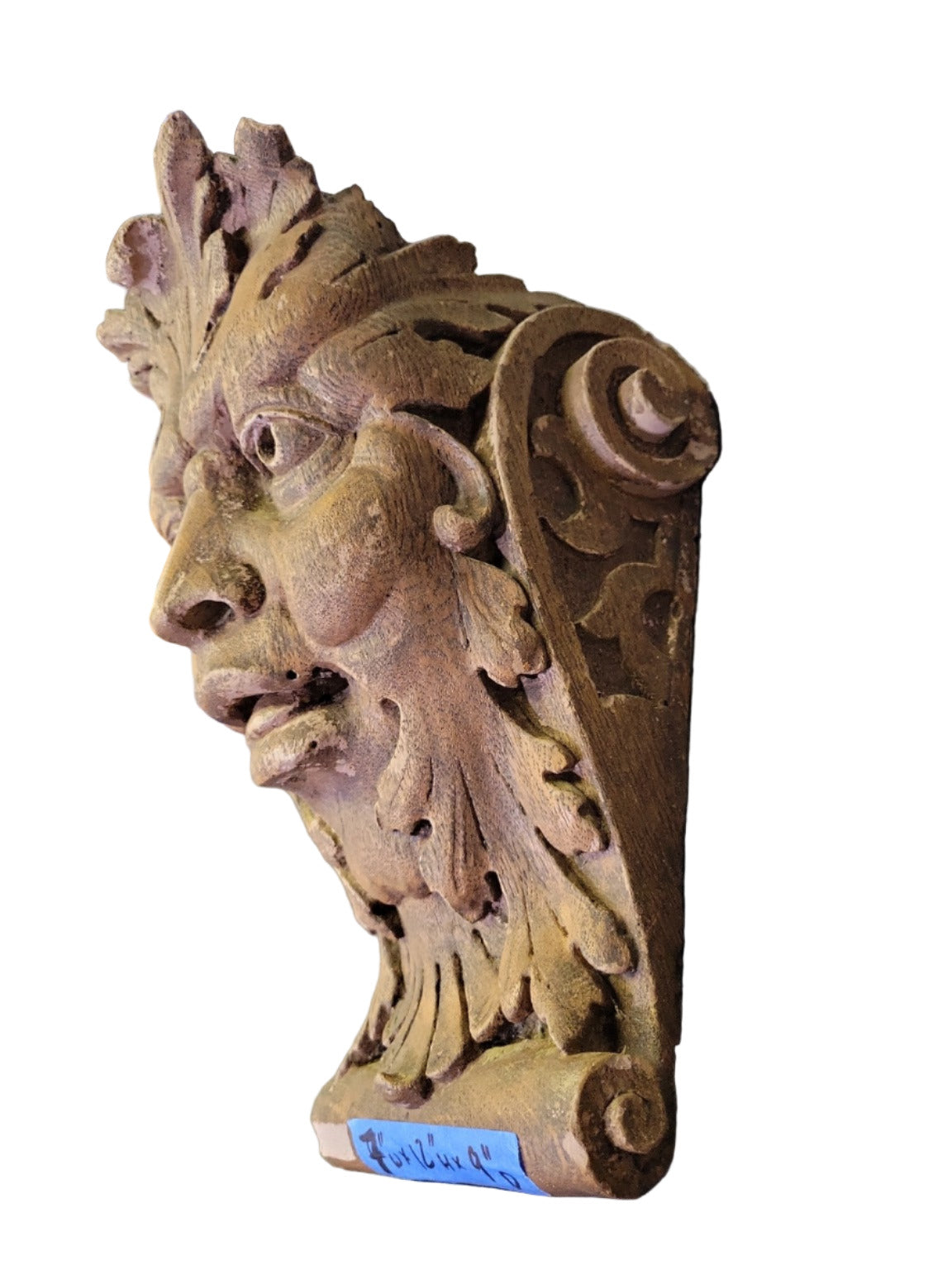 Wooden Nickel Cast Stone Corbel – Green Man Motif (1978)