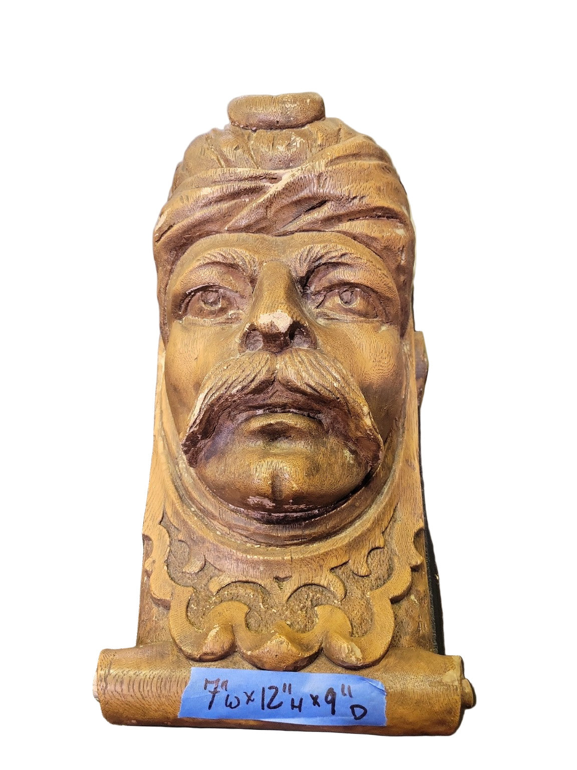 Wooden Nickel Cast Stone Corbel – Bearded Man Motif (1978)