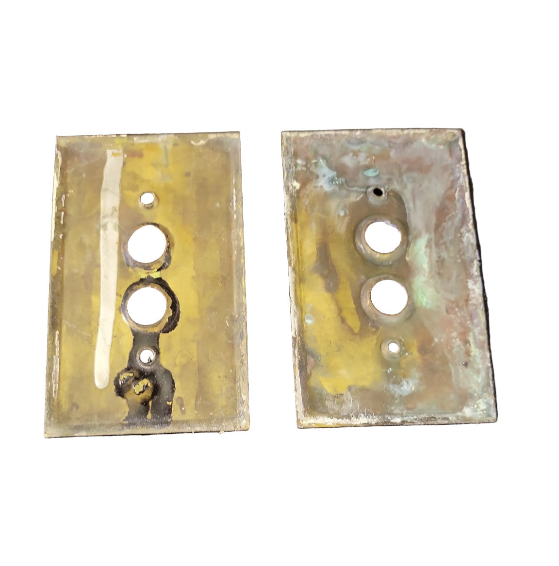 Pair of Vintage 2-Hole Brass Switch Plate Covers – Salvaged