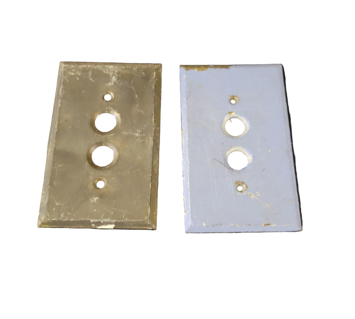 Pair of Vintage 2-Hole Brass Switch Plate Covers – Salvaged
