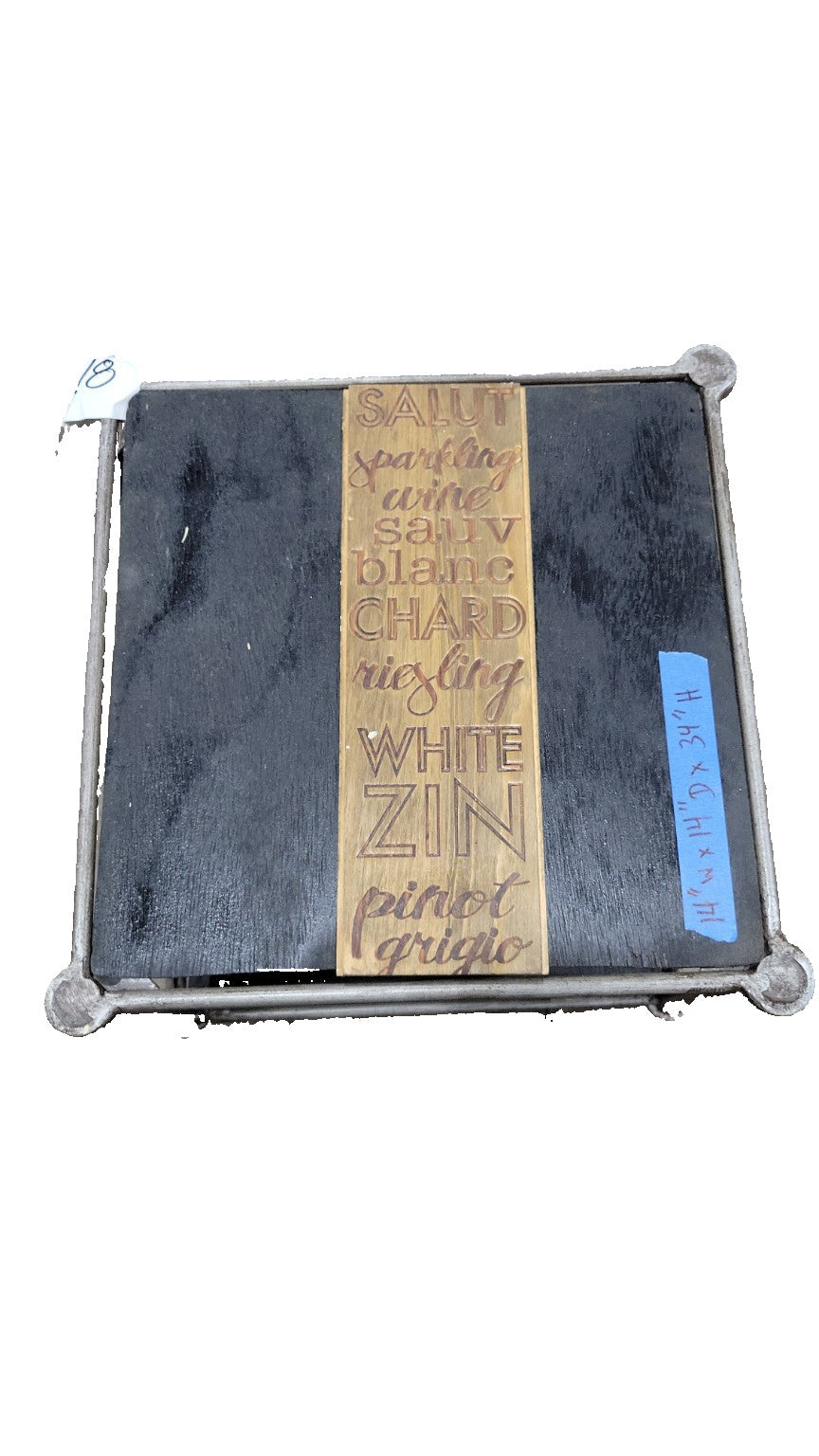 Vintage Metal Wine Rack Stand with Decorative Top