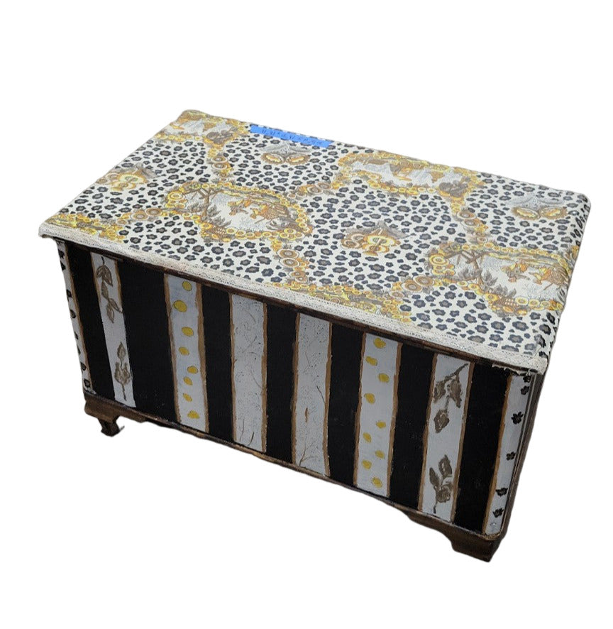 Decoupage Storage Trunk with Patterned Lid