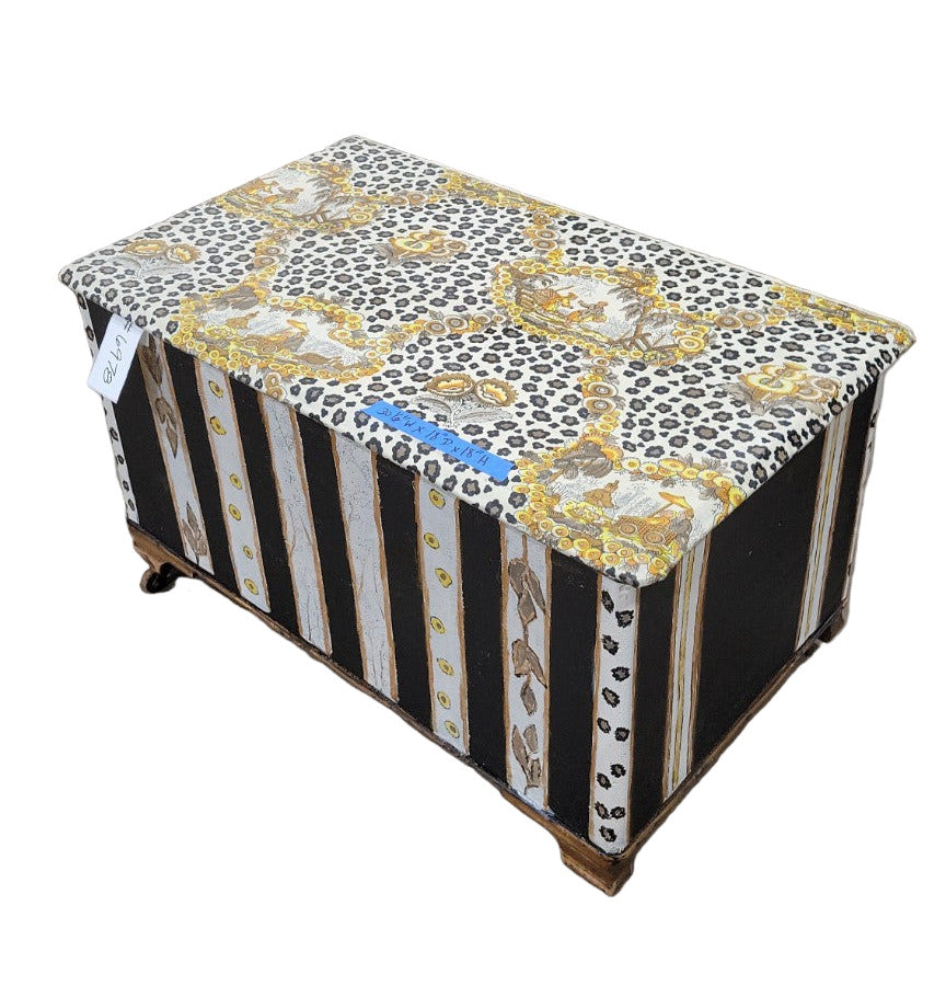 Decoupage Storage Trunk with Patterned Lid