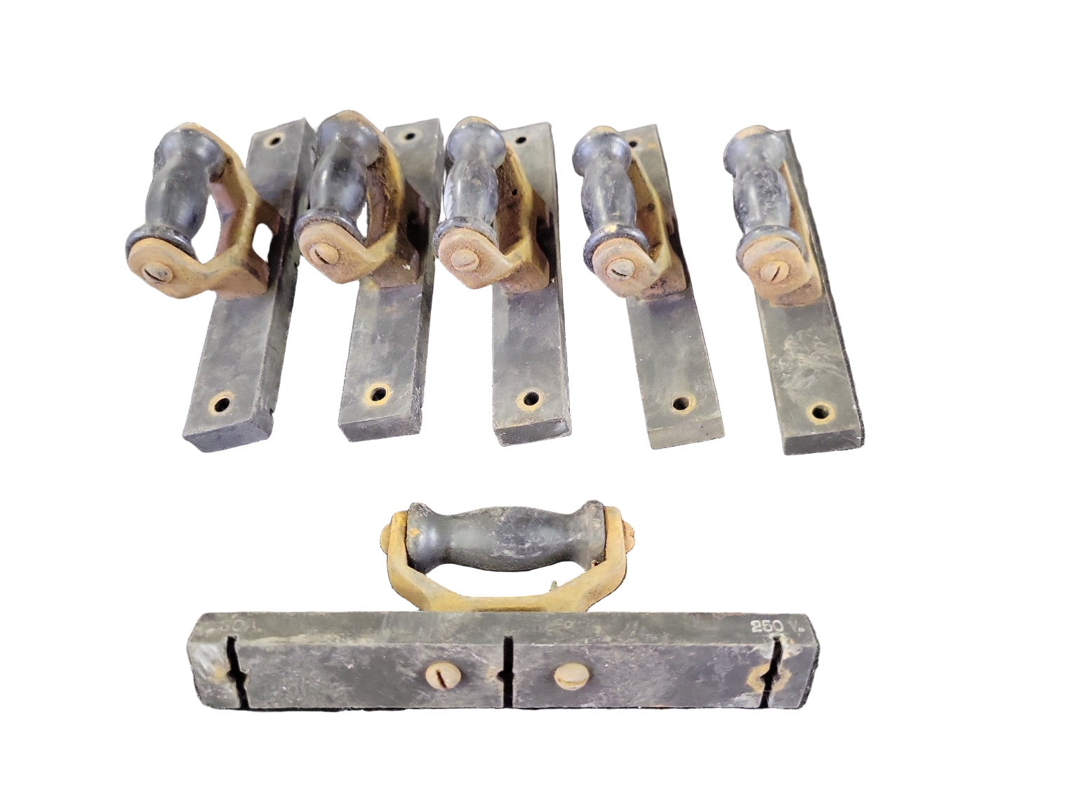 Set of 6 Vintage Powerlite Switch Handles – Cast Iron & Bakelite, Clev ...