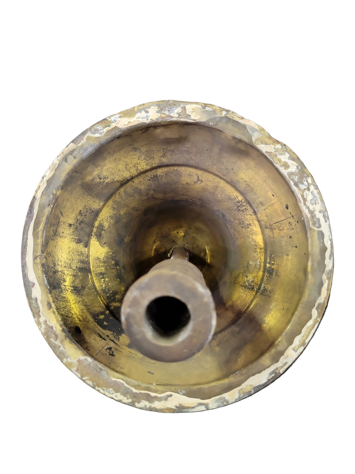 Antique Brass Canopy with Finial – Salvaged Fixture Part (5" x 6")