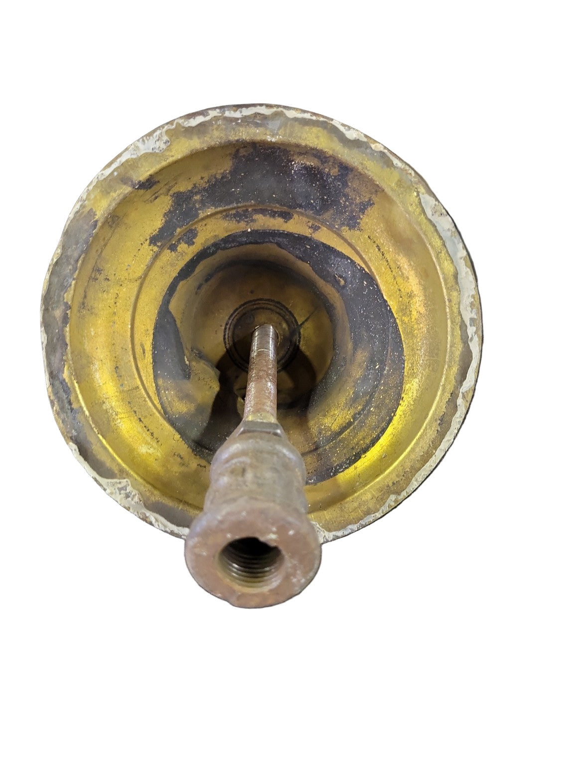 Antique Brass Canopy with Acorn Finial – Salvaged Fixture Part (5" x 6")