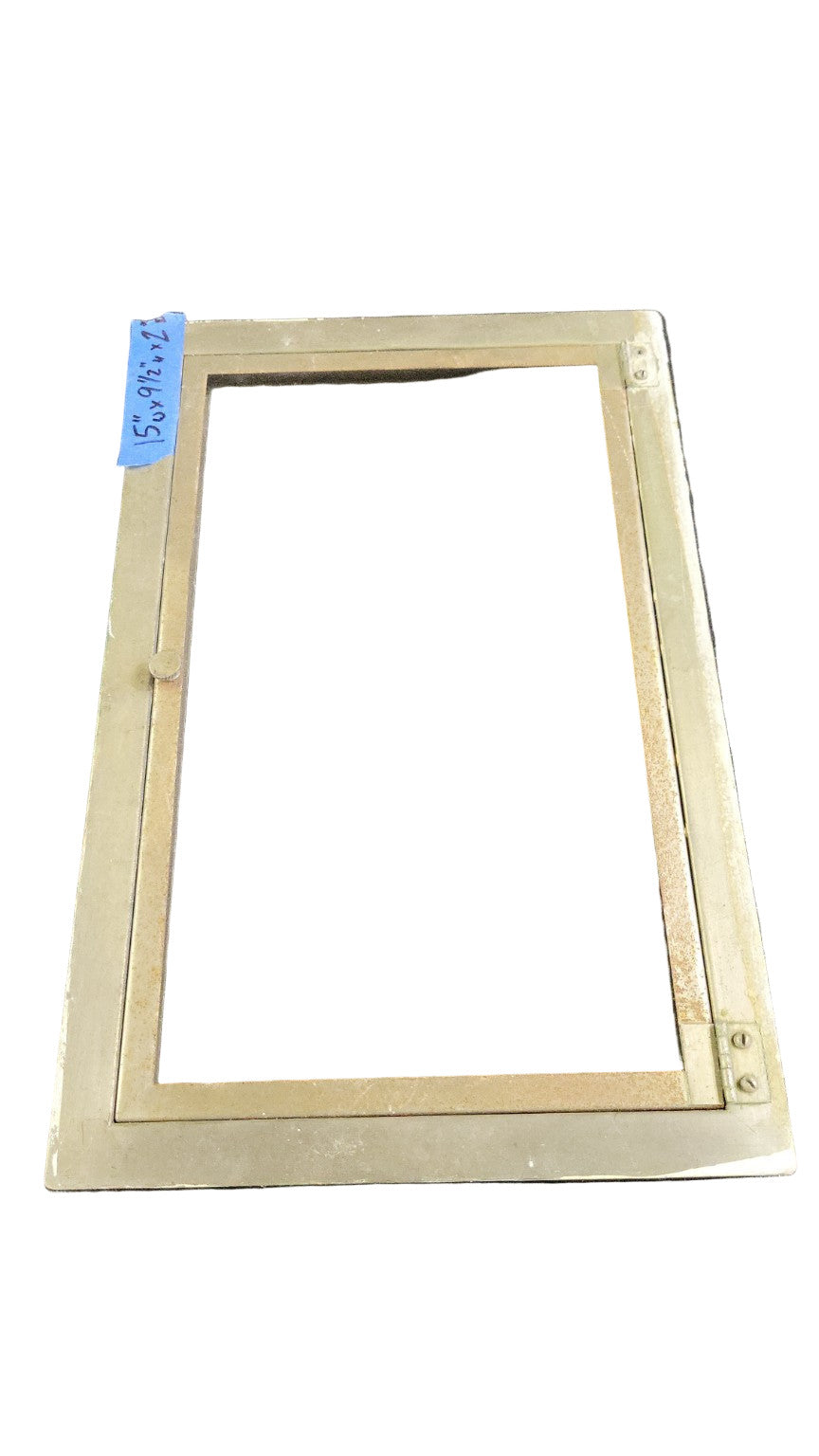 Vintage Brass Register Vent Frame with Hinged Cover – 15" x 9 ½" x 2"