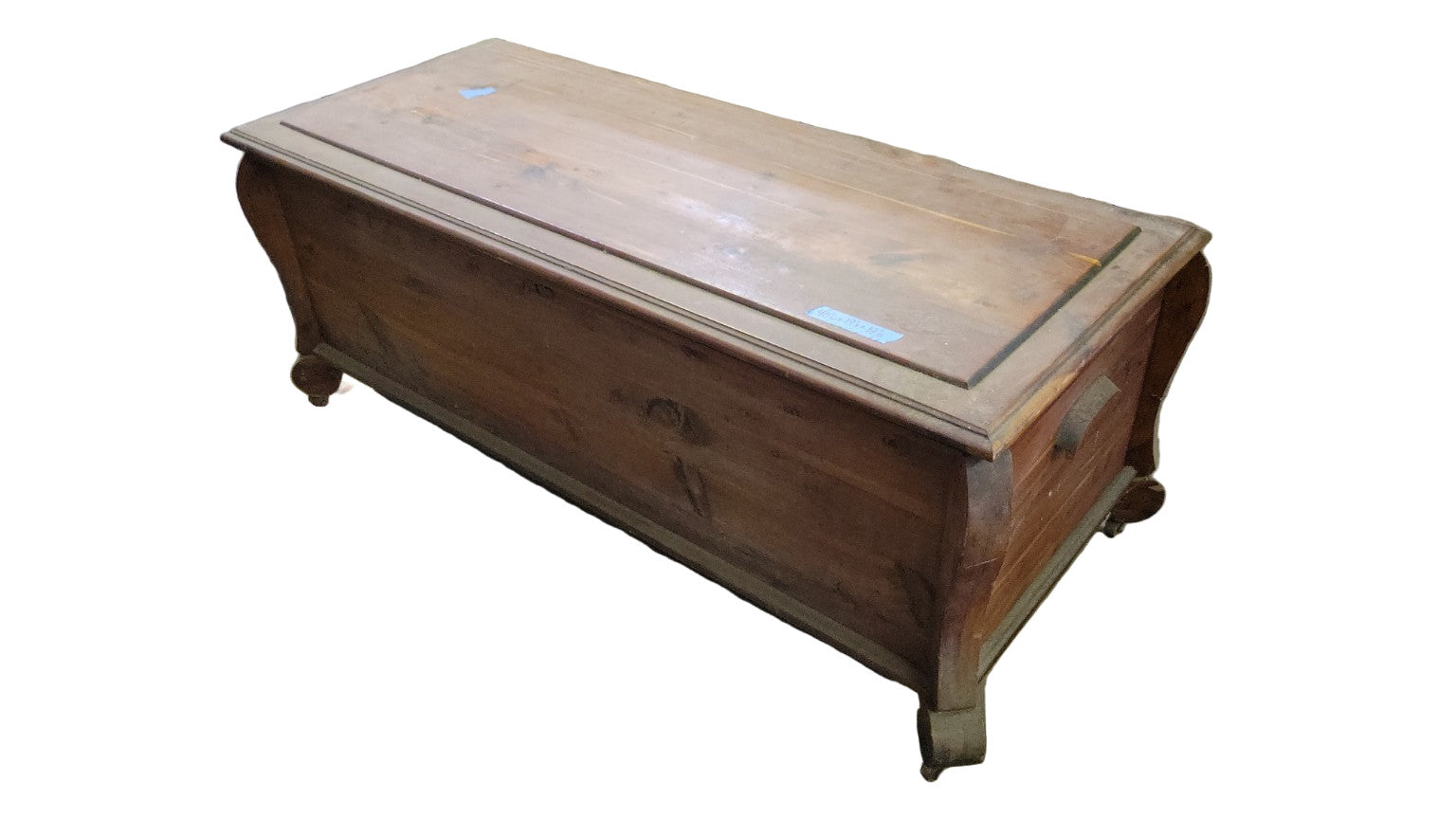 Antique Cedar Blanket Chest with Carved Feet – 48" x 19 ¼" x 19 ½"