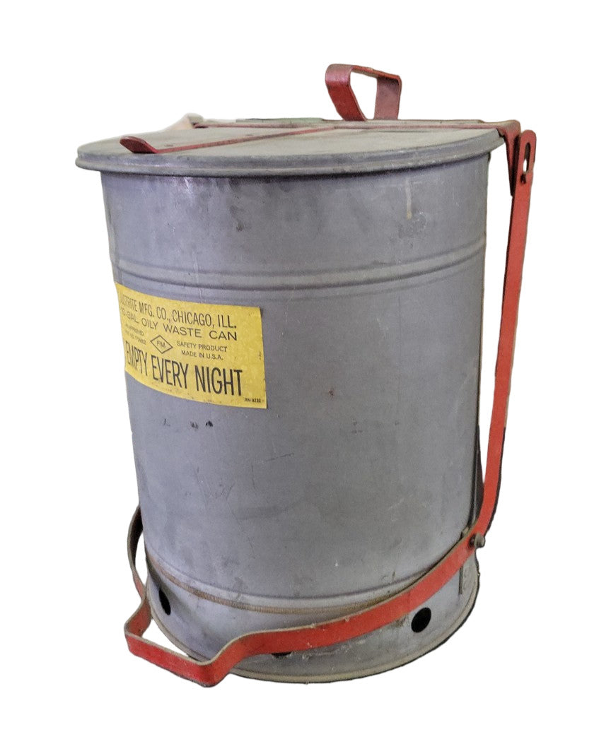 Vintage Justrite Oily Waste Can – 10 Gallon