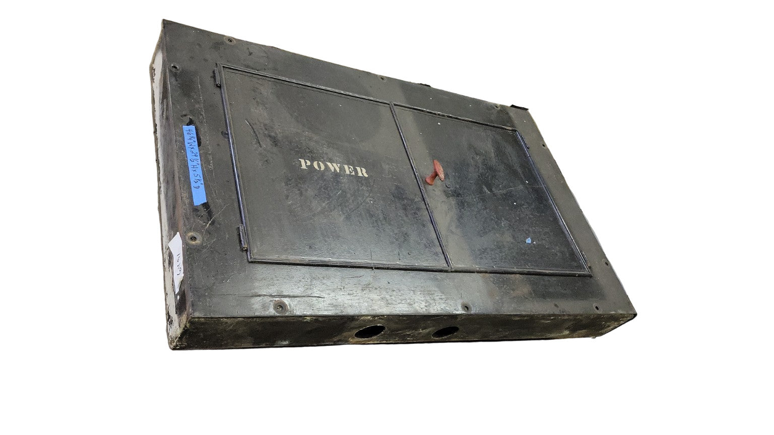 Oversized Vintage Industrial Electrical Panel Box – “POWER” Stencil