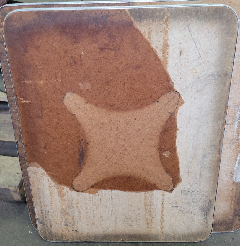 Mid-Century Rectangular Laminate Tabletop with Aluminum Trim