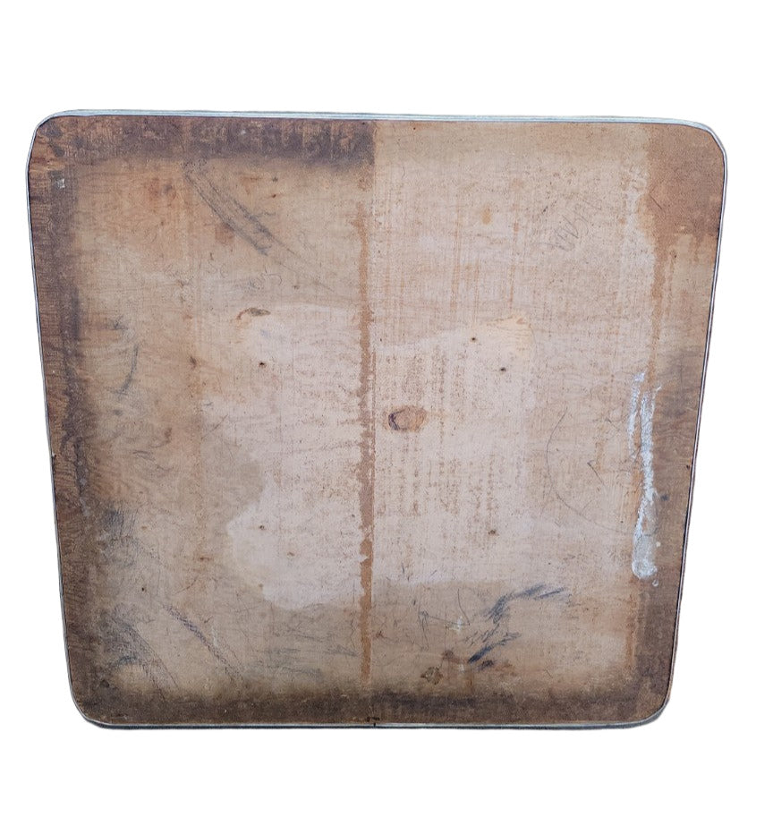 Mid-Century Square Laminate Tabletop with Aluminum Trim